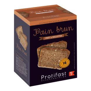 Pain brun multi-céréales riche en protéines. 
10 tranches. Poids net : 500 g