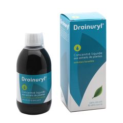 Drainuryl concentré liquide aux extraits de plantes sans sucre et sans alcool.