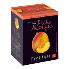 Boisson saveur pêche mangue riche en protéines. Protifast.