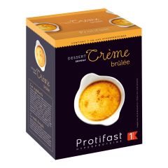 Préparation pour dessert saveur crème brûlée riche en protéines. 7 sachets