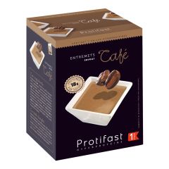 Préparation hypocalorique pour entremets dessert saveur café riche en protéines. 7 sachets