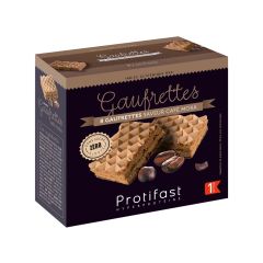 8 gaufrettes saveur café moka riches en protéines. Low Carb. Phase active.
