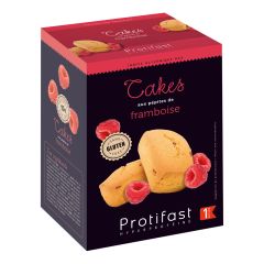 Cake aux pépites de framboise riche en protéines, sans gluten, sans huile de palme