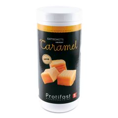 Préparation hypocalorique à reconstituer pour dessert entremets caramel riche en protéines. Format économique : 1 pot de 500 g