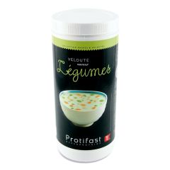 Préparation en poudre à reconstituer pour velouté aux légumes riche en protéines. 1 pot économique de 500 g